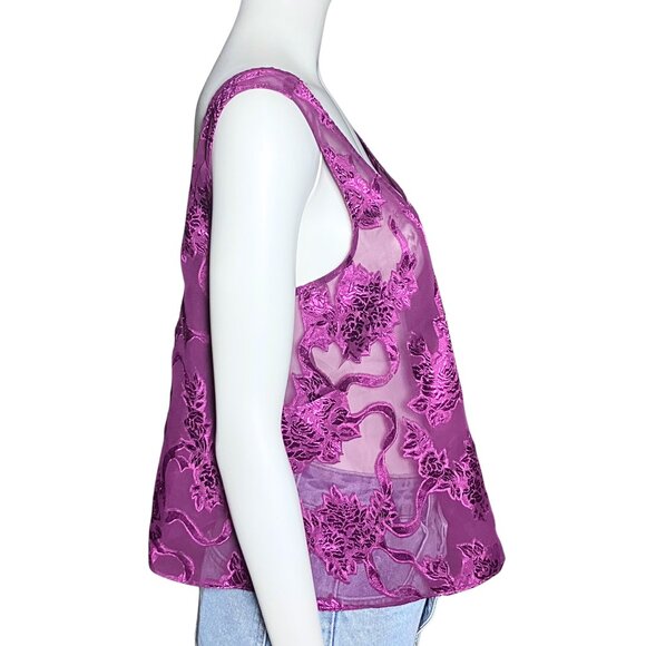 Vintage Victoria’s Secret Gold Label Sheer Purple Tank Top. Small. Fairy Brocade - Picture 4 of 9